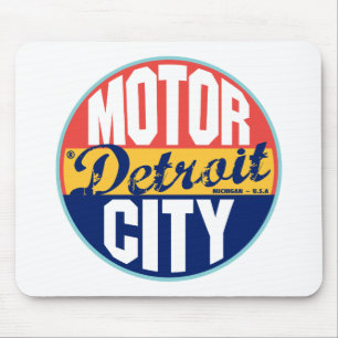 Detroit Vintage Label Mousepad