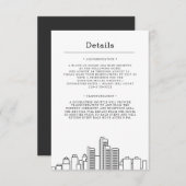 Detroit Wedding | Gästedaten Einladung (Vorne/Hinten)