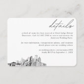 Detroit Wedding Hotel Zimmerblock Details Klein Begleitkarte (Vorderseite)