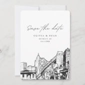 Detroit Wedding rettet das Datum der Hochzeit im S Einladung (Vorderseite)