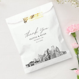 Detroit Wedding Skyline Personalisiert Gevor Bag Geschenktütchen