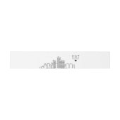 Detroit Wedding | Stilisierte Skyline Monogram Einladungsbanderole (Flach)
