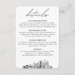 Detroit Wedding Vertikale Details Klein Begleitkarte