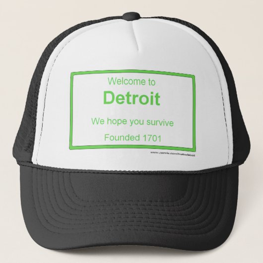 Detroit-Willkommen Truckerkappe (Vorderseite)