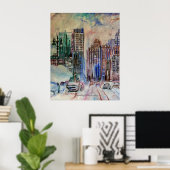 Detroit Wintry Halcyon Canvas Print Poster (Heimbüro)