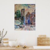 Detroit Wintry Halcyon Canvas Print Poster (Küche)