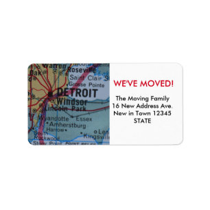 Detroit Wir haben das Label verschoben Adressaufkleber