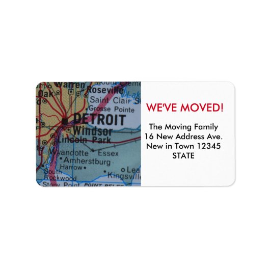 Detroit Wir haben das Label verschoben Adressaufkleber (Vorne)