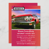 Detroit Woodward Dream Cruise Party Einladung (Vorne/Hinten)
