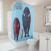 Detroit Zoo Red White Blue Bison Duschvorhang (Beispiel)