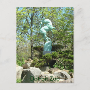 Detroit Zoo Statuenkarte Postkarte