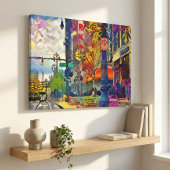 Detroits Abstraktes Stadtspektrum Leinwanddruck