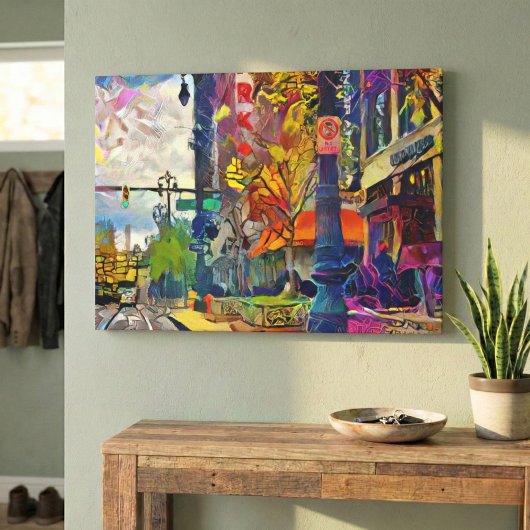 Detroits Abstraktes Stadtspektrum Leinwanddruck