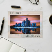 Detroit's Dusk Dreamscape Postcard Postkarte
