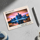 Detroit's Dusk Dreamscape Postcard Postkarte