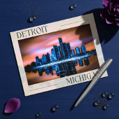 Detroit's Dusk Dreamscape Postcard Postkarte