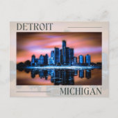 Detroit's Dusk Dreamscape Postcard Postkarte (Vorderseite)