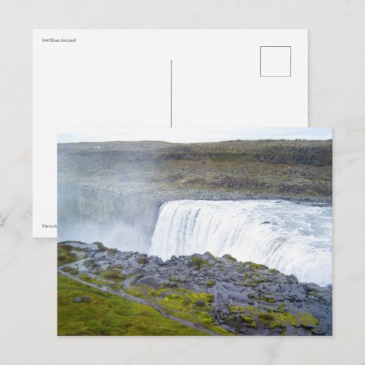 Dettifoss Island Postkarte (Vorne/Hinten)