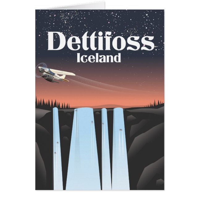 Dettifoss Island Reiseplakat. (Vorne)
