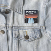 Dettifoss Island Reiseplakat. Button (Beispiel)
