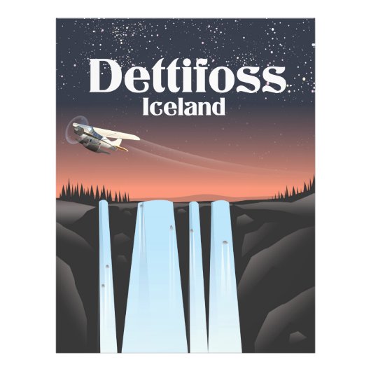 Dettifoss Island Reiseplakat. Fotodruck (Vorne)