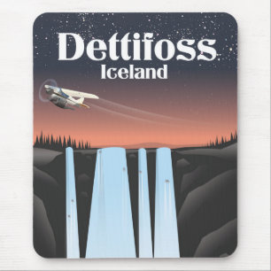 Dettifoss Island Reiseplakat. Mousepad