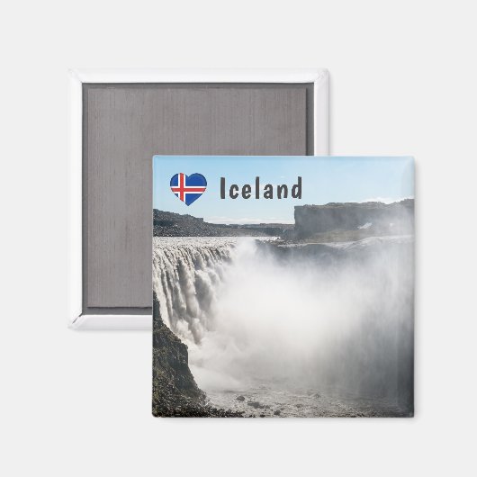 Dettifoss Wasserfall in Vatnajokull NP - Island Magnet (Vorderseite/Rückseite)