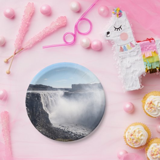 Dettifoss Wasserfall in Vatnajokull NP - Island Pappteller (Party)