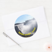 Dettifoss Wasserfall in Vatnajokull NP - Island Runder Aufkleber (Umschlag)