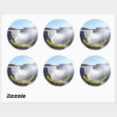 Dettifoss Wasserfall in Vatnajokull NP - Island Runder Aufkleber (Blatt)