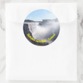 Dettifoss Wasserfall in Vatnajokull NP - Island Runder Aufkleber (Tasche)