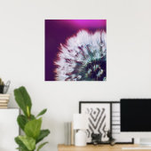 Deu auf Lila rosa Dandalion Macro Abstrakt Poster (Heimbüro)