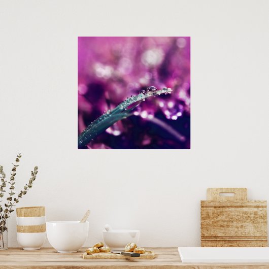 Deu auf Lila rosa Leaf Macro Abstrakt Poster (Küche)