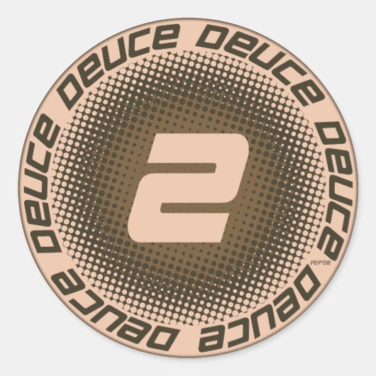 Deuce #1 runder aufkleber (Vorderseite)