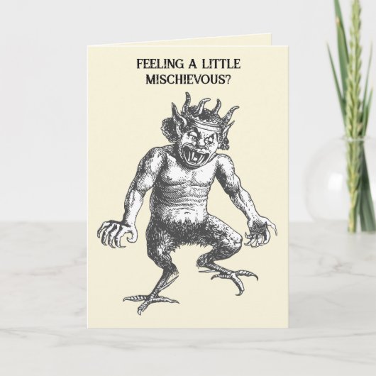 Deumus A Humanoid Devil With Rooster Feet  Karte (Vorderseite)