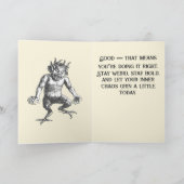 Deumus A Humanoid Devil With Rooster Feet  Karte (Innenseite)