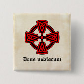 Deus Vobiscum Celtic Cross Button (Vorderseite)