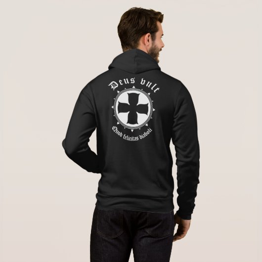 Deus Vult Hoodie (Schwarz voll)