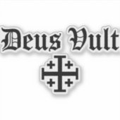 Deus Vult Jerusalem Kreuz Aufkleber (Vorderseite)
