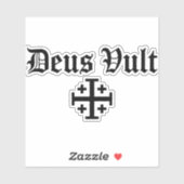 Deus Vult Jerusalem Kreuz Aufkleber (Blatt)