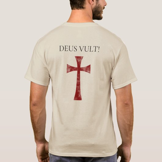 Deus Vult, verblasst T-Shirt (Rückseite)