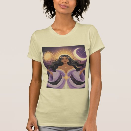 Deusa Lua Sol Mulher Mística Camiseta Espiritual B T-Shirt (Vorderseite)
