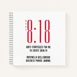 DEUT 8v18 Personalisiert Business Prayer Journal Notizblock