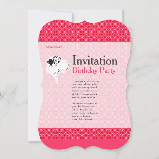 Deutche Doggen Einladung (Vorderseite)