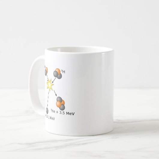 Deuterium-Tritium-Fusion Kaffeetasse (Vorderseite Links)