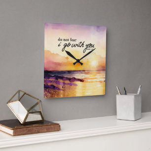 Deuteronomie 31:6 Keine Angst, ich gehe mit deiner Quadratische Wanduhr