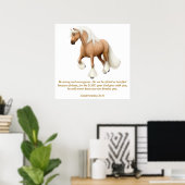 Deuteronomie 31:6 Proud Horse Bible Verse Print Poster (Heimbüro)