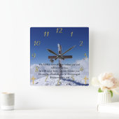 Deuteronomie 31:8 Berg Peakkreuz Quadratische Wanduhr (Zuhause)