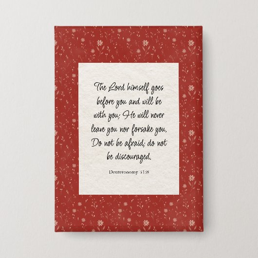 Deuteronomie 31:8 Bibel Verse Bild Button (Vorderseite)