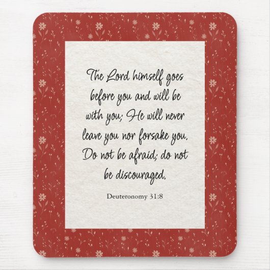 Deuteronomie 31:8 Bibel Verse Bild Mousepad (Vorne)